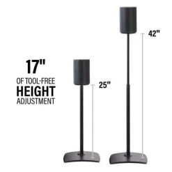 Sanus Height-Adjustable Speaker Stand For Sonos Era 100 - Pair - Black (WSSE1A2B2) -Home Appliance Store 0863c6548bd08320459afb97a114f3aee66f9cb4837363b44c37f8d6ead5efed