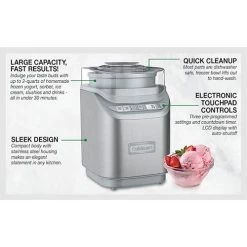 Cuisinart ICE-70C Gelato, Ice Cream And Sorbet Maker, Silver (ICE-70C) -Home Appliance Store 09