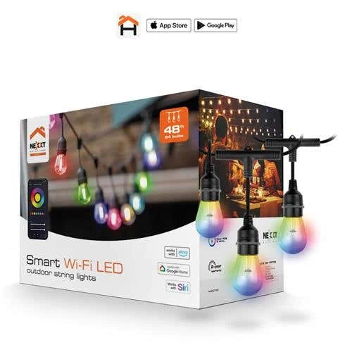 NEXXT Outdoor WIFI LED String Light 24 Bulbs 48 Ft (NHB-O100) 6 NEXXT Outdoor WIFI LED String Light 24 Bulbs 48 Ft (NHB-O100) - Image 4