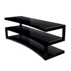 Norstone ESSE Curve AV Rack 3 Black Glass Shelves (NORESSCURBSBK)