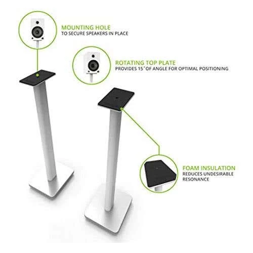 Kanto SP32PLW 32" Bookshelf Speaker Stands - White (KASP32PLW) 5 Kanto SP32PLW 32" Bookshelf Speaker Stands - White (KASP32PLW) - Image 3