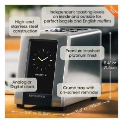 Revolution Cooking InstaGLO Toaster - Brushed Platinum (R270P) -Home Appliance Store 204d350f7dd6b4d9495d5429c4ff5e928e0c33eeb46dbc05a508999d6d14b558