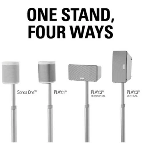 Sanus Wireless Adjustable Speaker Stands For Sonos ONE PLAY:1 And PLAY:3 - Pair - White (WSSA2W1) 4 Sanus Wireless Adjustable Speaker Stands For Sonos ONE PLAY:1 And PLAY:3 - Pair - White (WSSA2W1) - Image 2
