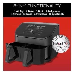 Instant Vortex Plus Dual Basket Air Fryer With ClearCook 8QT - Black (140-3090-02) -Home Appliance Store 3a50617a3a66282faf3902ecd14794ac0b8c49c33f50bcf9d23936a1c2c0e844