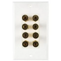 Ethereal 8 Port Speaker Wall Plate With Banana Binding Posts (IHTSLBDPT8)