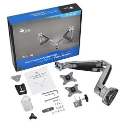Siig Premium Gas Spring Desk Mount Dual Monitor - Silver (CE-MT2E12-S1) -Home Appliance Store 4719949c4c477232f9328fc2c573fd56908c1e31eb0b8918ae5693c2e685b750
