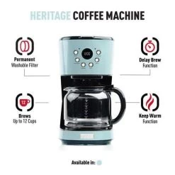 Haden Heritage 12-cup Coffee Maker - Turquoise (76032) -Home Appliance Store 4d908279b9c91d755750707fe37e61e3b47e5dcc18f441ea26f9b6a40a76b955