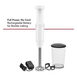 KitchenAid Cordless Variable Speed Hand Blender W/ Chopper + Whisk Attachement - White (KHBBV83WH) -Home Appliance Store a04aa0103e944ff3cab6cd15c70feaef6196bd55b6a7a9c794f33d09d290a191