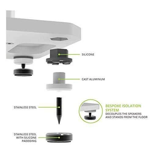 Kanto SX26W 26" Tall Fillable Speaker Stands With Isolation Feet - Pair, White (KASX26W) 6 Kanto SX26W 26" Tall Fillable Speaker Stands With Isolation Feet - Pair, White (KASX26W) - Image 4