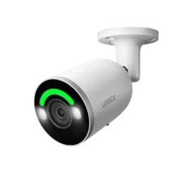 Lorex 4K Smart Security Lighting Deterrence Bullet AI PoE IP Wired Camera - White (E894AB-E)