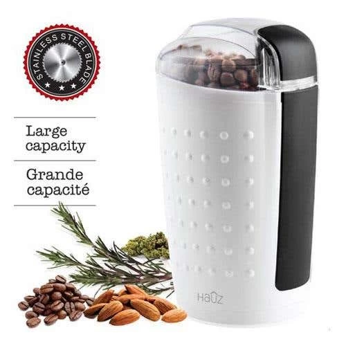 Hauz ACG326 3.5oz 100g Electric Grinder For Coffee Beans Nuts Herbs And Spices - White (ACG326) 4 Hauz ACG326 3.5oz 100g Electric Grinder For Coffee Beans Nuts Herbs And Spices - White (ACG326) - Image 2