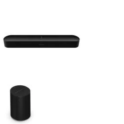 Sonos Surround Set With Beam - (1) Sonos Beam Gen 2 TV Soundbar - Black + (2) Sonos ERA 100 Speakers - Black (PKG005720)
