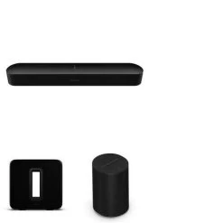 Sonos Beam Gen 2 TV Soundbar-Black + Sonos Sub Gen 3 Subwoofer-Black + (2) Sonos Era 100 Speakers Black (PKG005722)