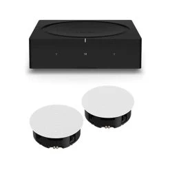 Sonos Amp Wireless Class D Digital Amplifier + Sonos In-Ceiling Speakers By Sonance - 8" Pair (PKG90490)
